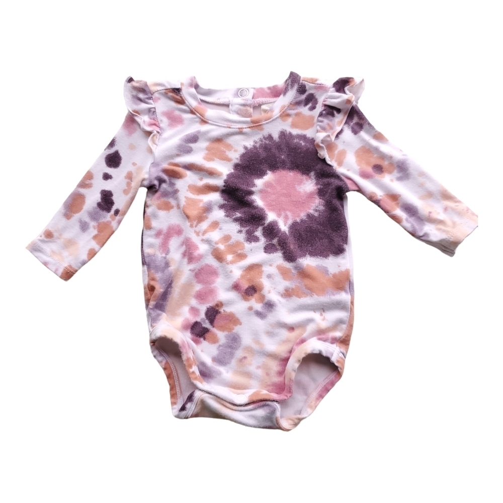 Angel Dear + Spearmint Love One-piece Bodysuit Long-sleeve Tie Dye Baby 0-3M